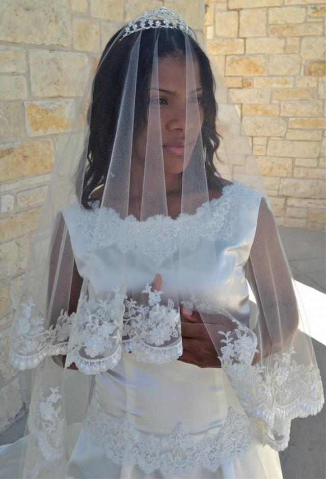 beaded lace veil