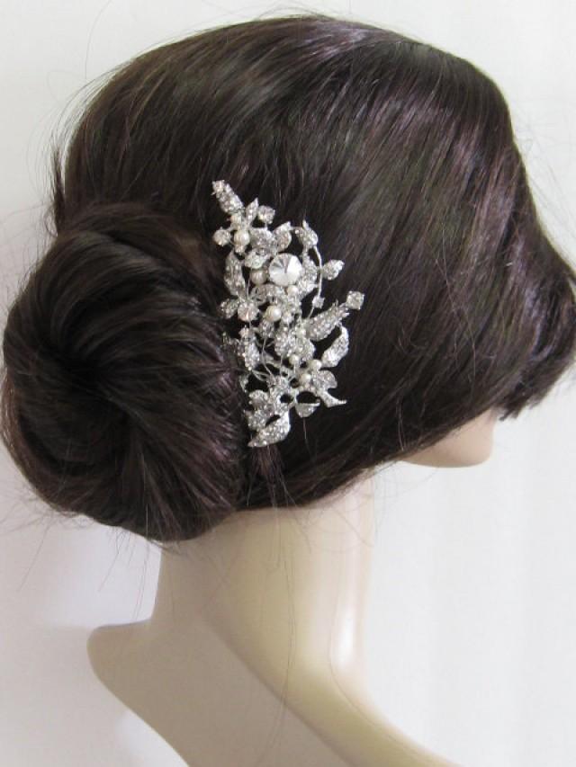 Bridal Hair Comb Pearl Crystal  Headpiece Hair Clip Pin Wedding Accessories 7244 