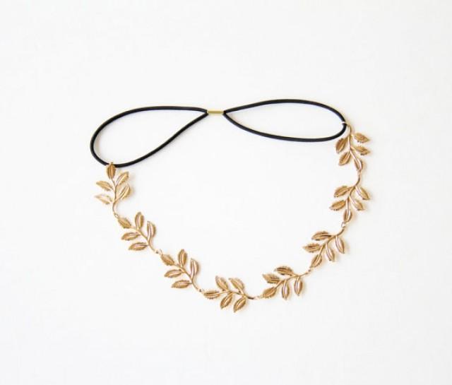 Gold Leaf Headband, Leaf Headband, Gold Leaf, Gold Leaf Head Wrap, Gold