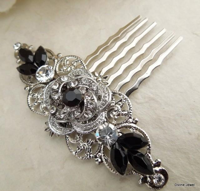 black hair brooch