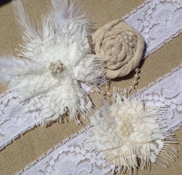 Garter, Wedding Garter, Bridal Garter, Rustic Garter, Burlap Garter, Fall Wedding, Barn Wedding