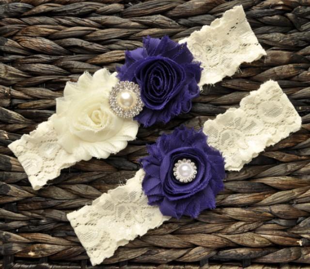 Wedding Garter, Bridal Garter Set, Purple Wedding Garter, Purple Bridal