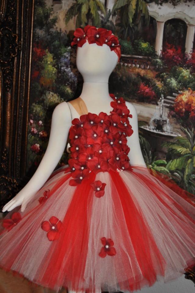 Special Occasion Dress,Red Flower Girl Dress, Girls Red Dress, Infant