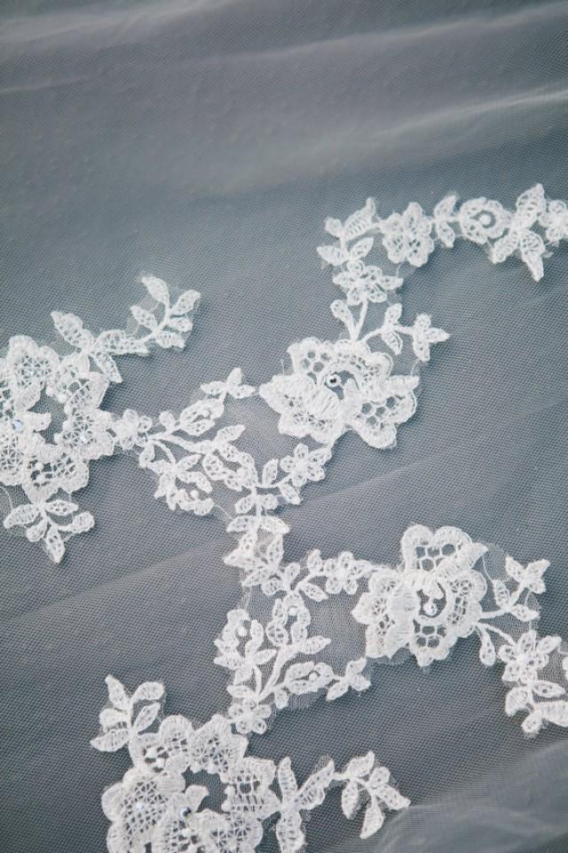 tulle with lace appliques