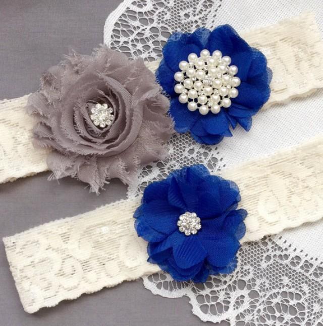 Wedding Garter Belt Set Bridal Garter Set Ivory Lace Garter Belt Royal