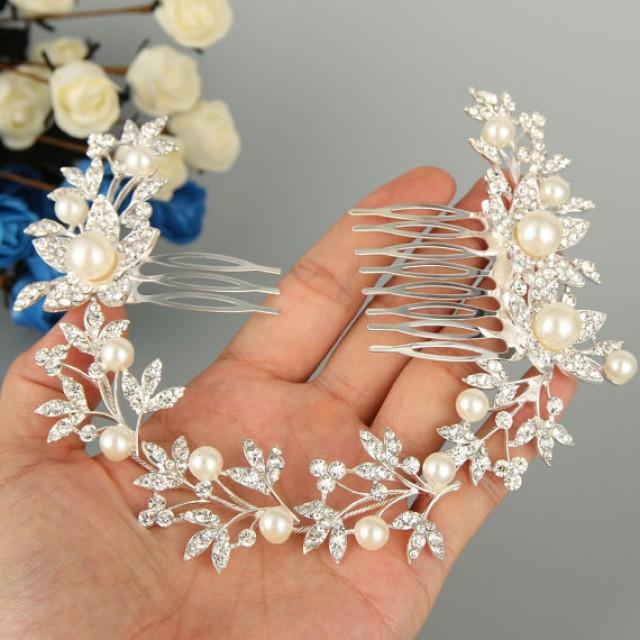 silver bridesmaid hair accessories