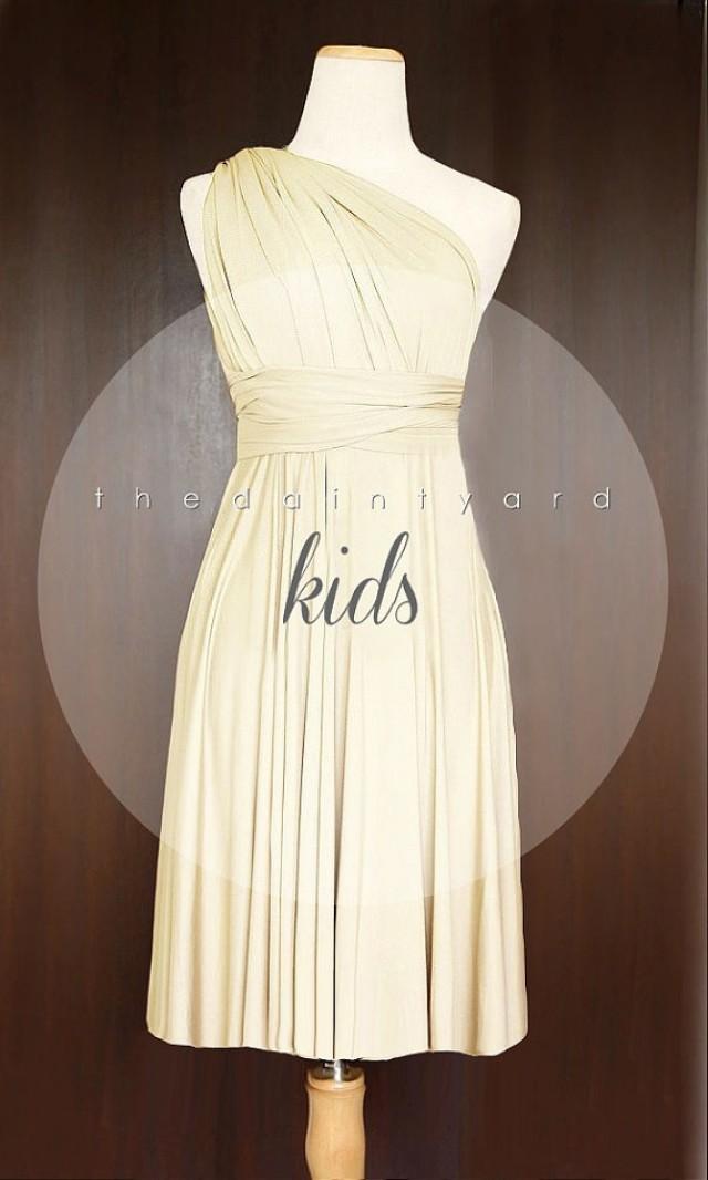 KIDS Champagne Bridesmaid Dress Convertible Dress Infinity Dress