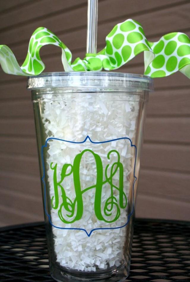 Personalized/Monogrammed Acrylic Tumbler With Straw #2377639 - Weddbook