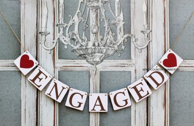 Engaged Signs Engagement Banners Rustic Wedding Signs Engagement