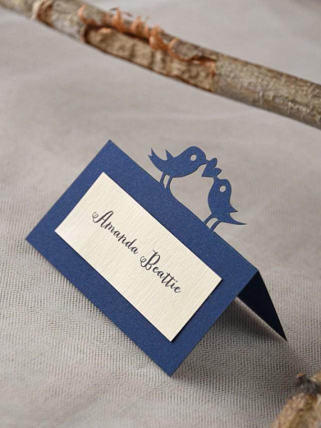 custom-listing-20-birds-place-cards-tented-place-cards-escort-card-name-card-navy-recycled