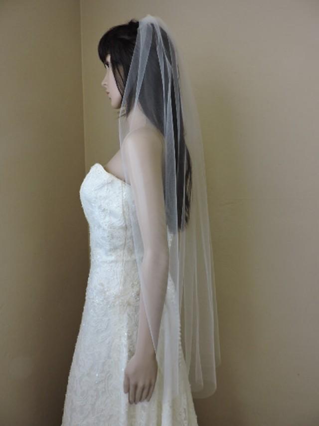 Fingertip Length Sheer Wedding Veil With Cut Edge ST4255CE 2378145
