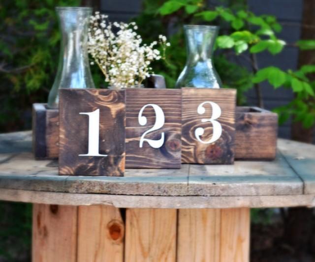 Wood Block Table Numbers