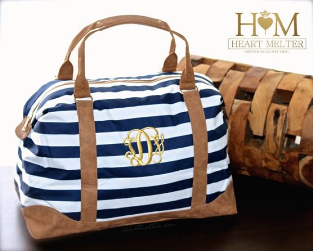 monogrammed weekender travel bag