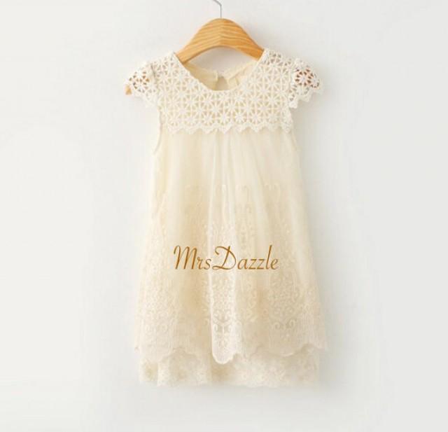 girls ivory lace dress