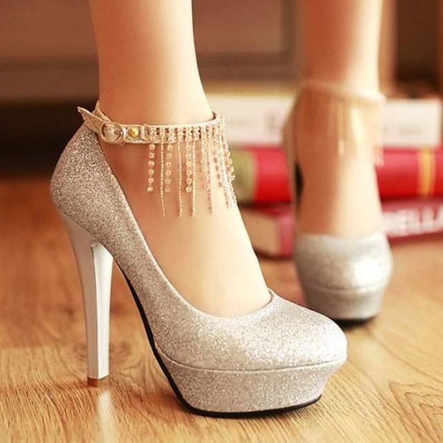 silver court shoes for wedding