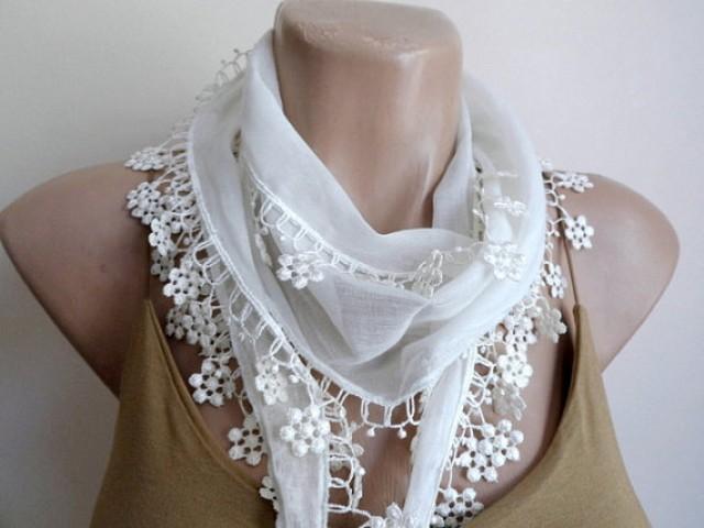 scarves with lace edging