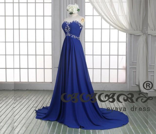 royal blue floor length gown