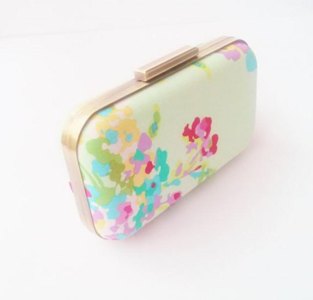 Mint And Gold Wedding, Mint Water Color Clutch, Mint Green Clutch, Mint