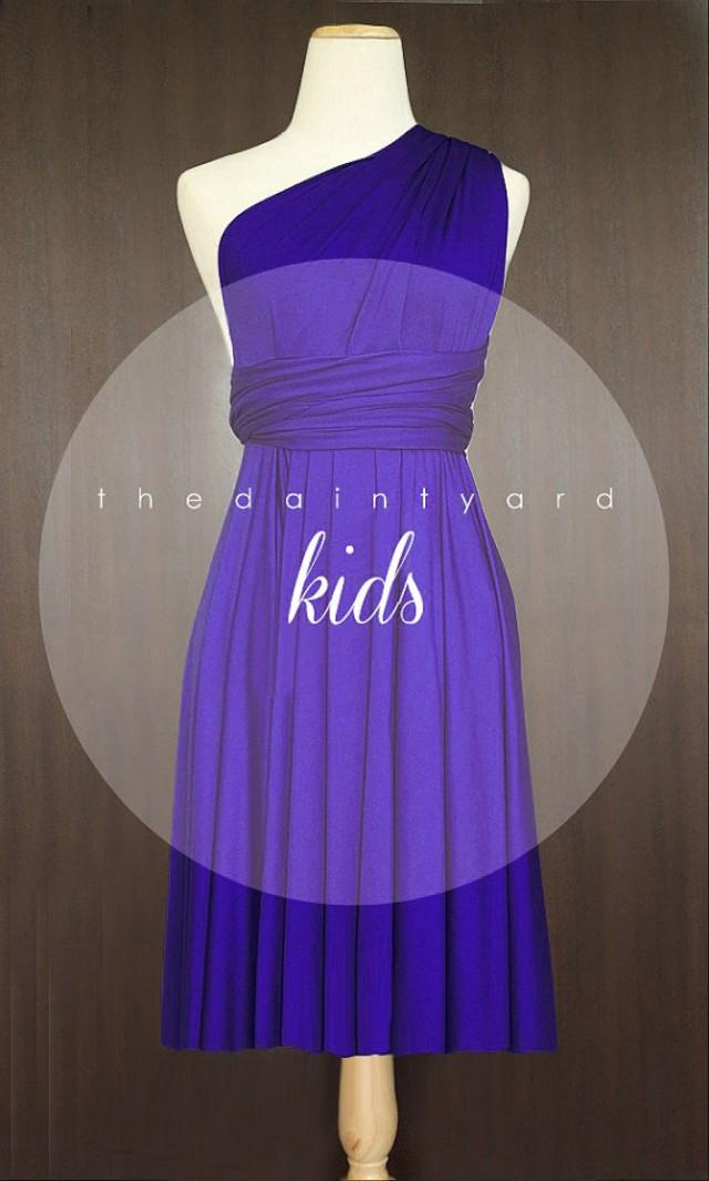 Kids Royal Blue Bridesmaid Convertible Dress Infinity Dress