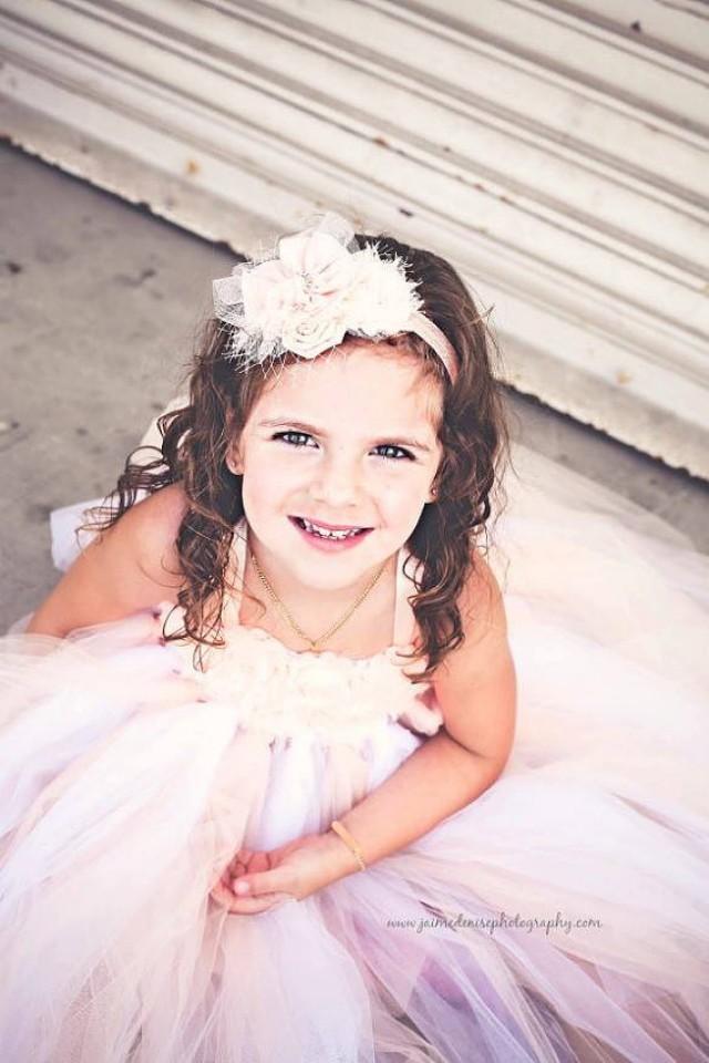 Tutu Flower Girl Dress Blush Peach White Flower Girl Dress Baby Dress