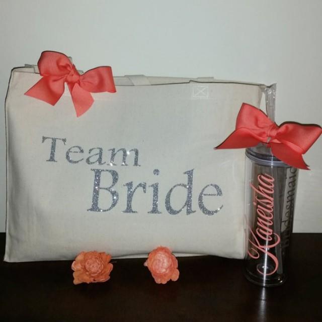 Set....Tote Bag Bride And Tumbler.Personalized Tote Bag And Tumbler