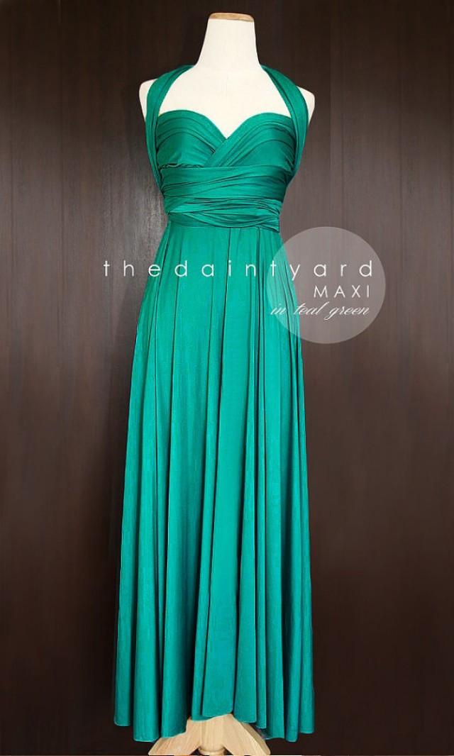 Maxi Teal Green Bridesmaid Dress Convertible Dress Infinity Dress Multiway Dress Wrap Dress 1413