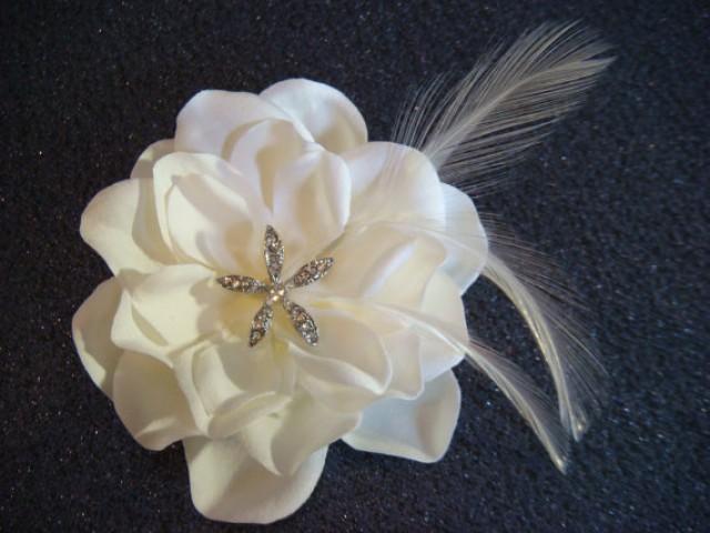 Bridal Ivory Hair Flower Hair Clip With Rhinestone Starfish Feathers