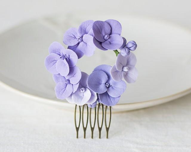 Lilac Hydrangea Hair Comb Lavender Hair Comb Garden Flowers