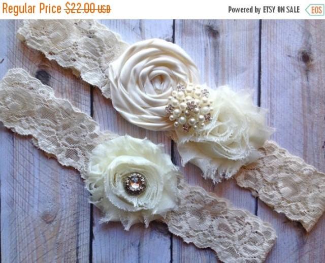 Ivory Garter Belt, Ivory Lace Garter, Bridal Garter Set, Ivory Garters