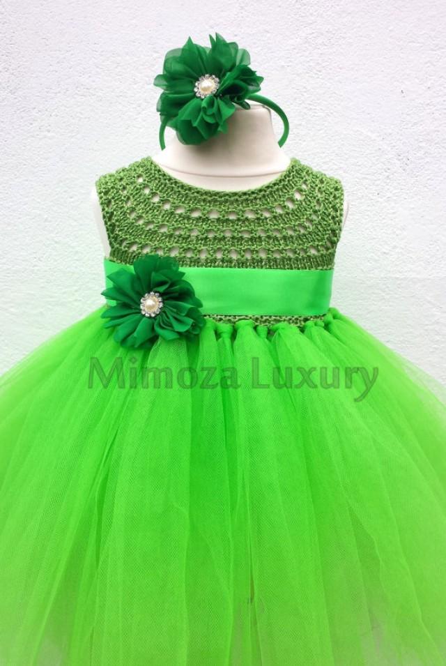 Green Fairy Flower Girl Dress Apple Green Tutu Dress Bridesmaid