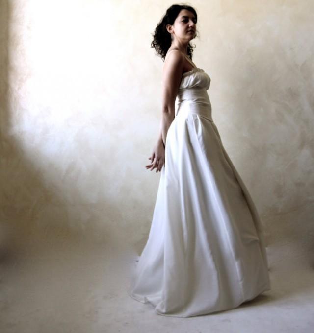 Peasant Wedding Dress, Wedding Gown, Long Wedding Dress, Silk Dress, Boho Wedding Dress, Plus