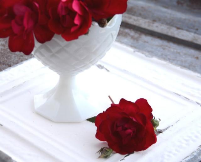 Milkglass Vase Vintage Milkglass Wedding Container White Wedding