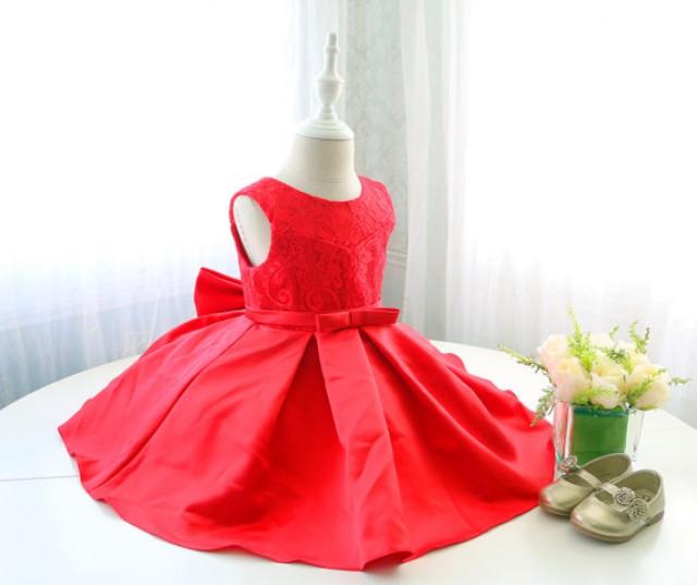 Super Cute Infant&Baby Red Christmas Dress, Sleeveless Toddler Thanksgiving Dress, Baby Glitz
