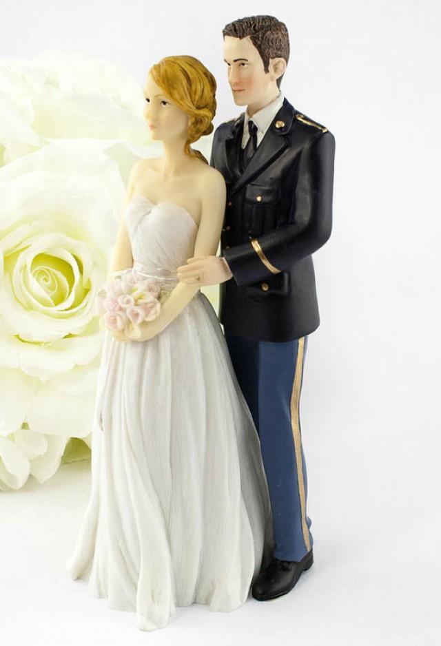 Army Wedding Cake Topper Caucasian Bride And Groom 702231/702220