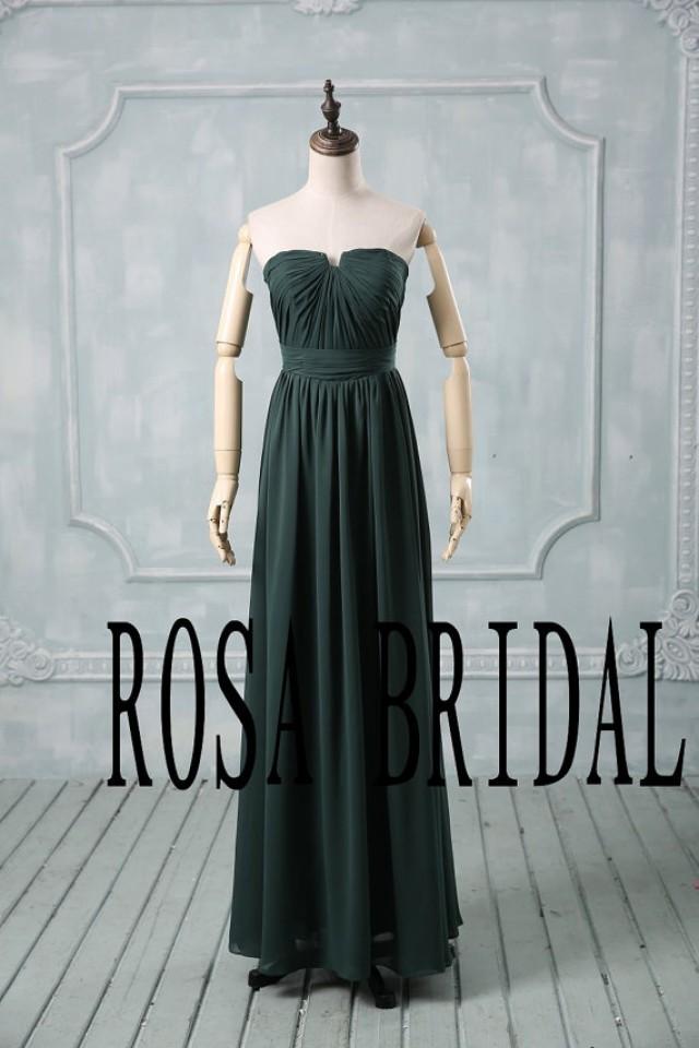 Green Bridesmaid Dress Long, Chiffon Bridesmaid Dress, Cheap Bridesmaid