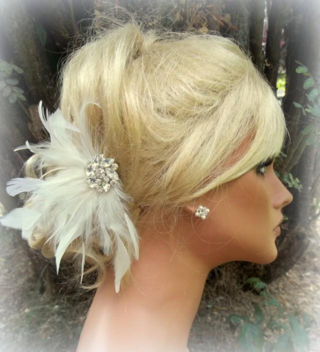 Wedding Fascinator Ivory Fascinator Wedding Hair Clip White Fascinator Feather Fascinator 5616