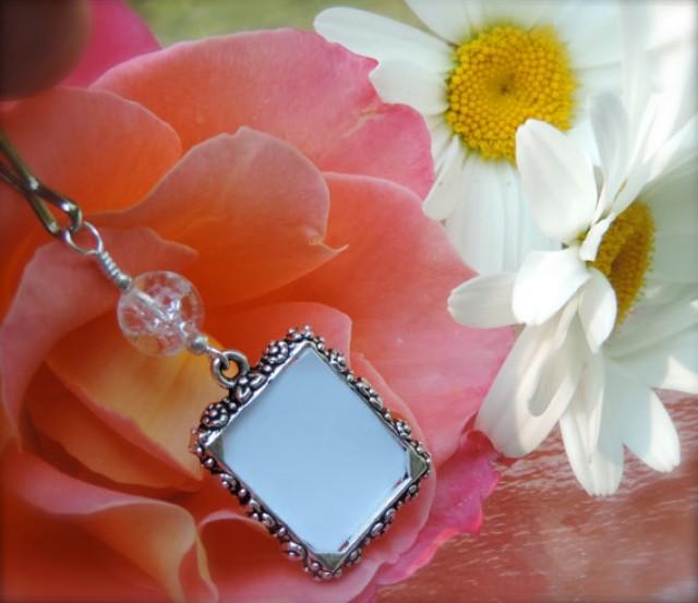 Wedding Bouquet Memory Charm. Bridal Bouquet Photo Charm Crackled