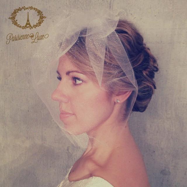 Birdcage Full Face Veil, Bird Cage, Blusher Veil, Birdcage Veil, White, Ivory, Off White