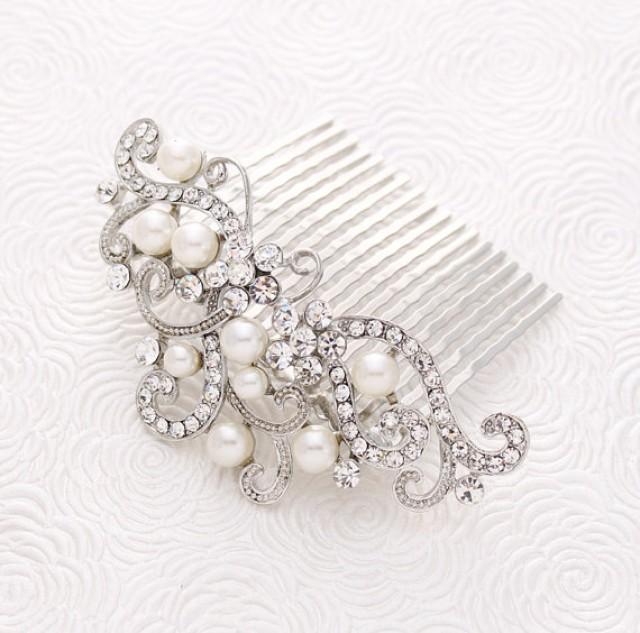 Crystal Pearl Wedding Hair Comb Prom Bridal Hairpiece Gatsby Old