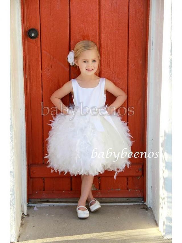 Flower Girl Dress, Flower Girl Dress, Feather Dress, Tulle Dress