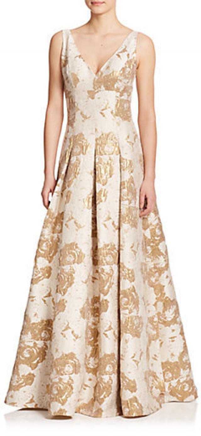 Aidan Mattox Metallic Jacquard Ball Gown Weddbook