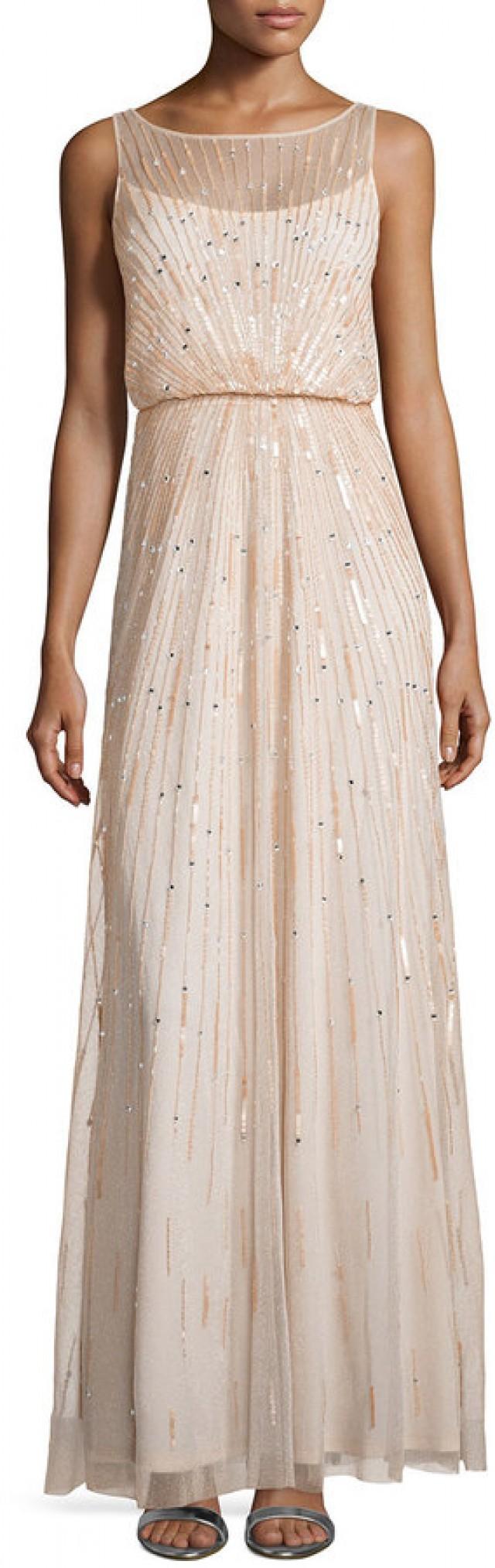 aidan mattox illusion peplum gown