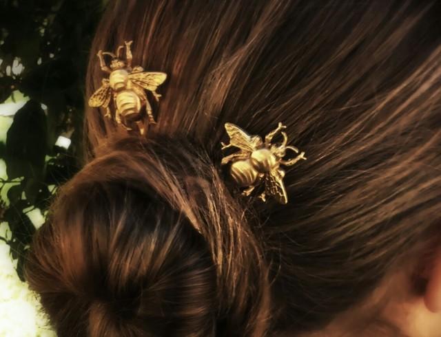 Flash Sale Bee Hair Pin Gold Bumble Bee Bobby Pins Brass Hair Pins Bee Hair Clips Bridal Hair