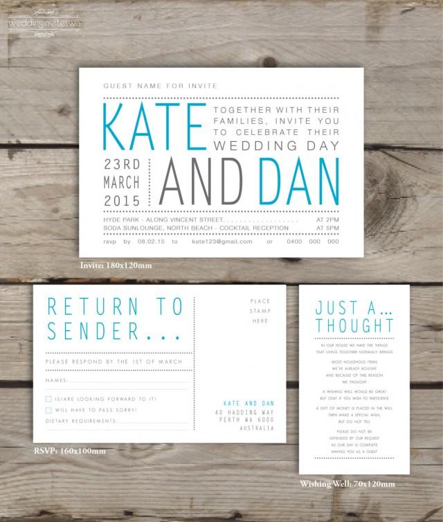 Modern Typo Printable Wedding Invitation Set Diy Printable