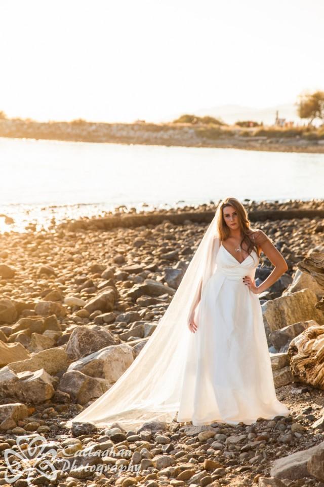 Plus Size Wedding Dress Modern Simple VNeck Wedding Dress With Pockets