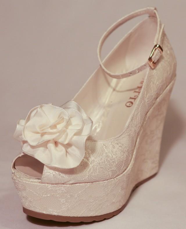 bridal wedge shoes