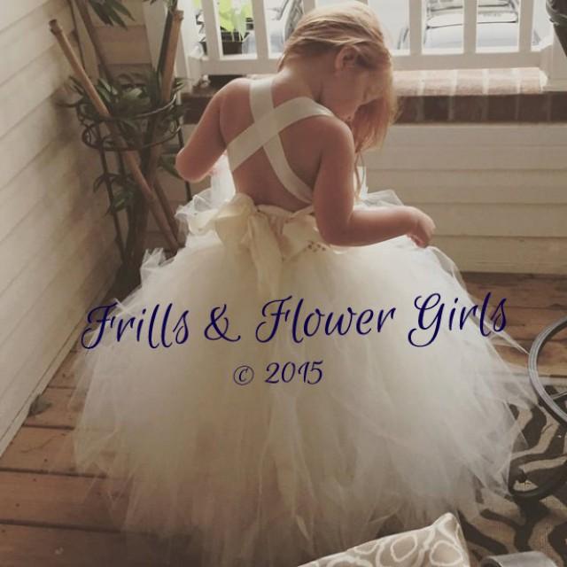 Ivory Flower Girl Dress Lace Halter Tutu Dress Flower Girl Dress Sizes