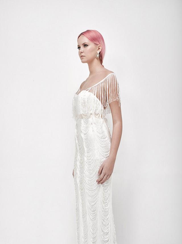 bridal gown fringe