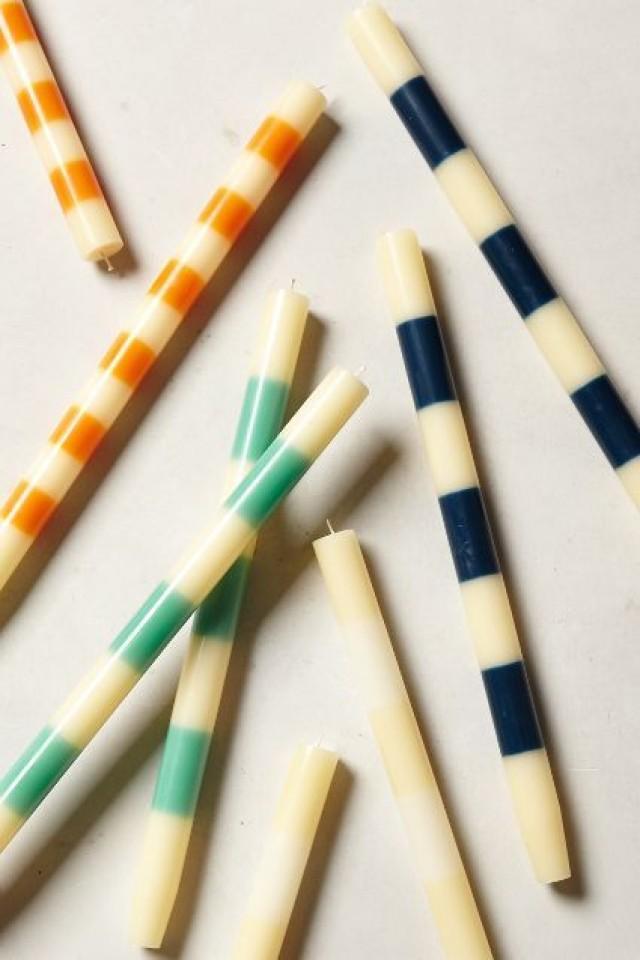 DIY Striped Taper Candles 2398114 Weddbook
