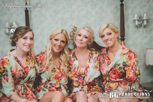 matching bride and bridesmaid robes